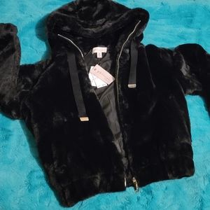 Philosophy Size Medium Black Faux Fur Coat